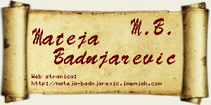 Mateja Badnjarević vizit kartica